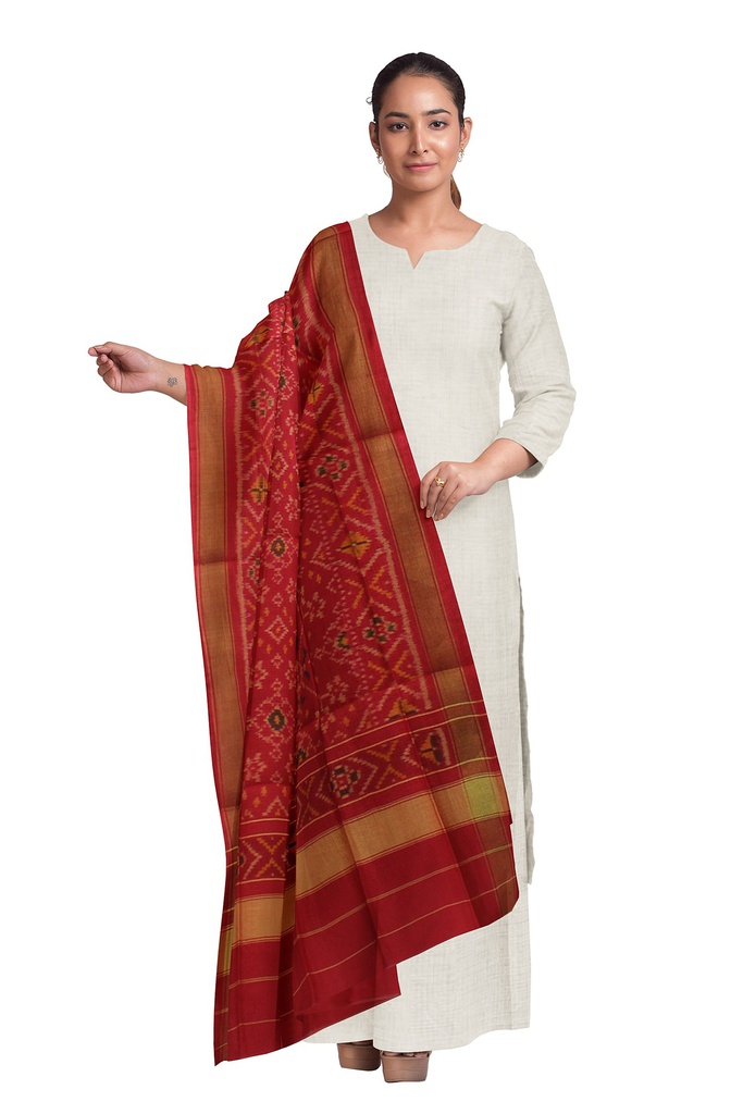 Handloom Single Ikat Patola Silk Dupatta