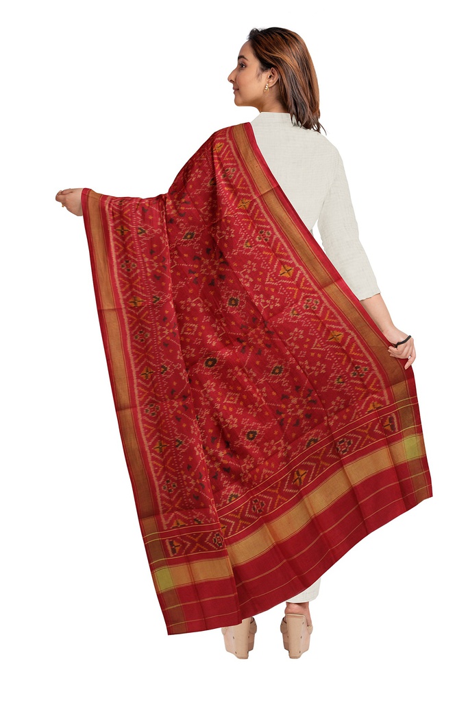 Handloom Single Ikat Patola Silk Dupatta