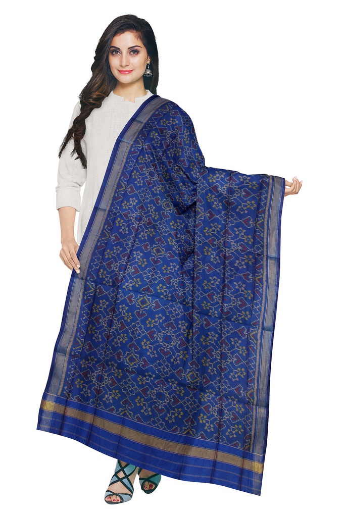 Handloom Single Ikat Patola Silk Dupatta
