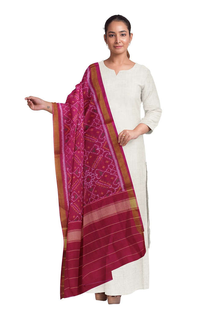 Handloom Single Ikat Patola Silk Dupatta