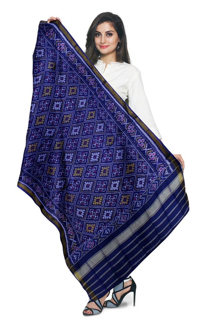 Handloom Single Ikat Patola Silk Dupatta