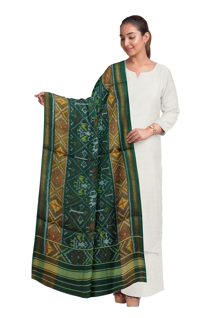 Handloom Single Ikat Patola Silk Dupatta