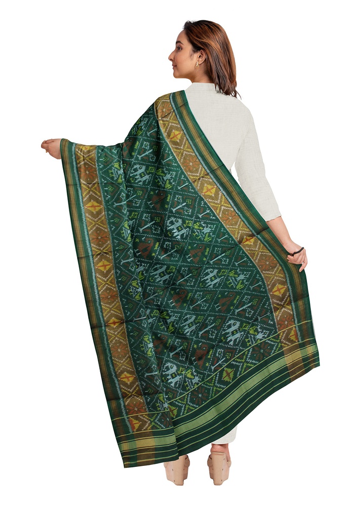 Handloom Single Ikat Patola Silk Dupatta