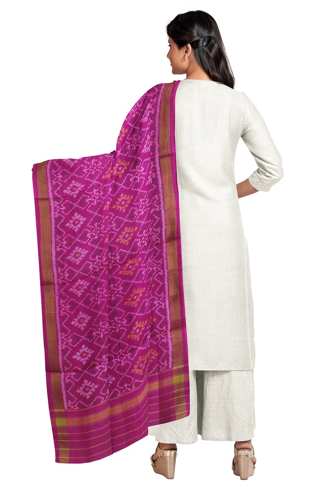 Handloom Single Ikat Patola Silk Dupatta