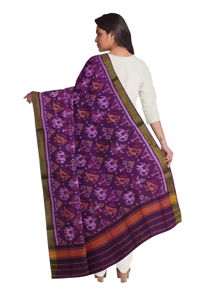 Handloom Single Ikat Patola Silk Dupatta