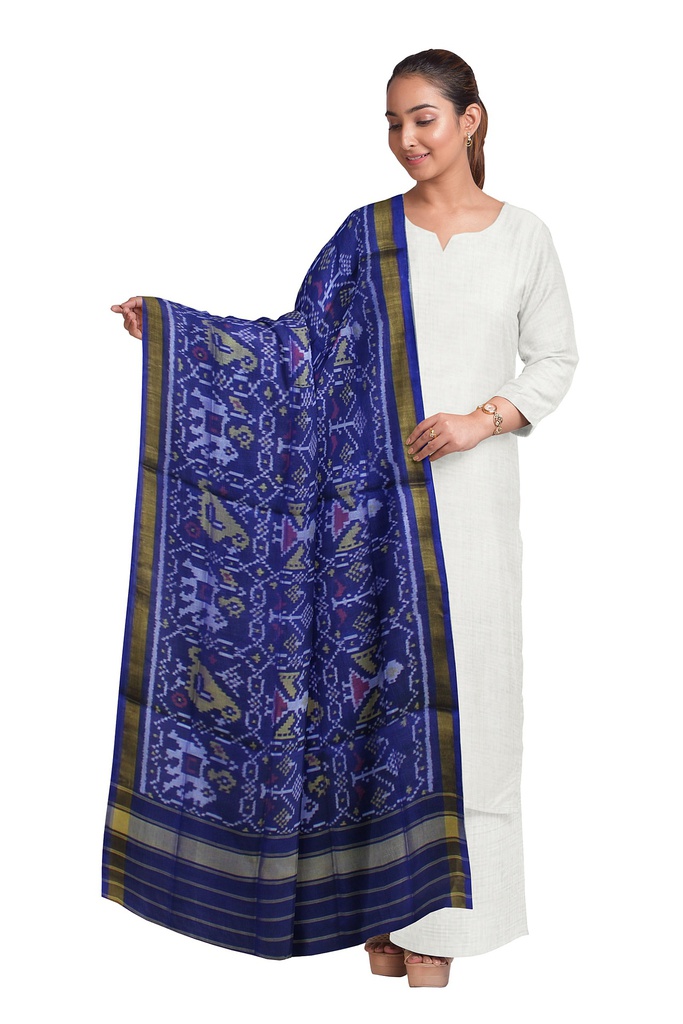 Handloom Single Ikat Patola Silk Dupatta