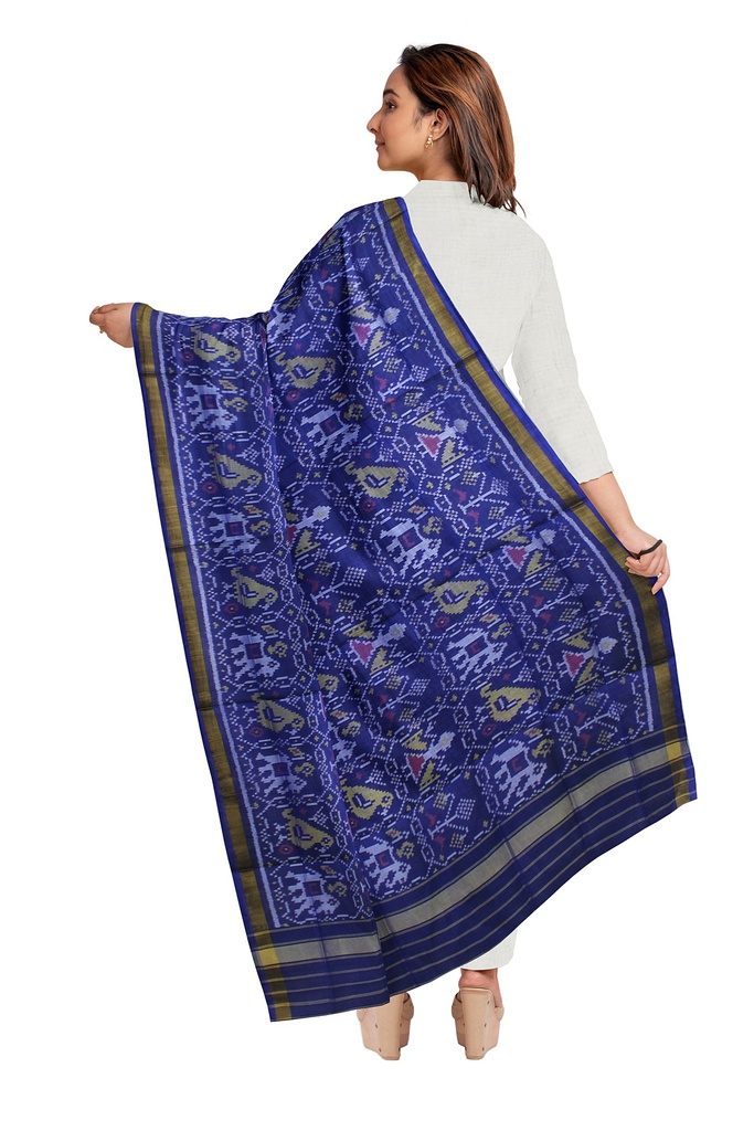 Handloom Single Ikat Patola Silk Dupatta