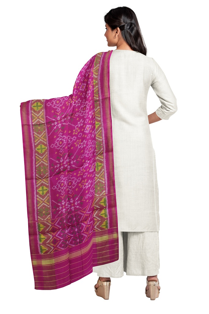 Handloom Single Ikat Patola Silk Dupatta