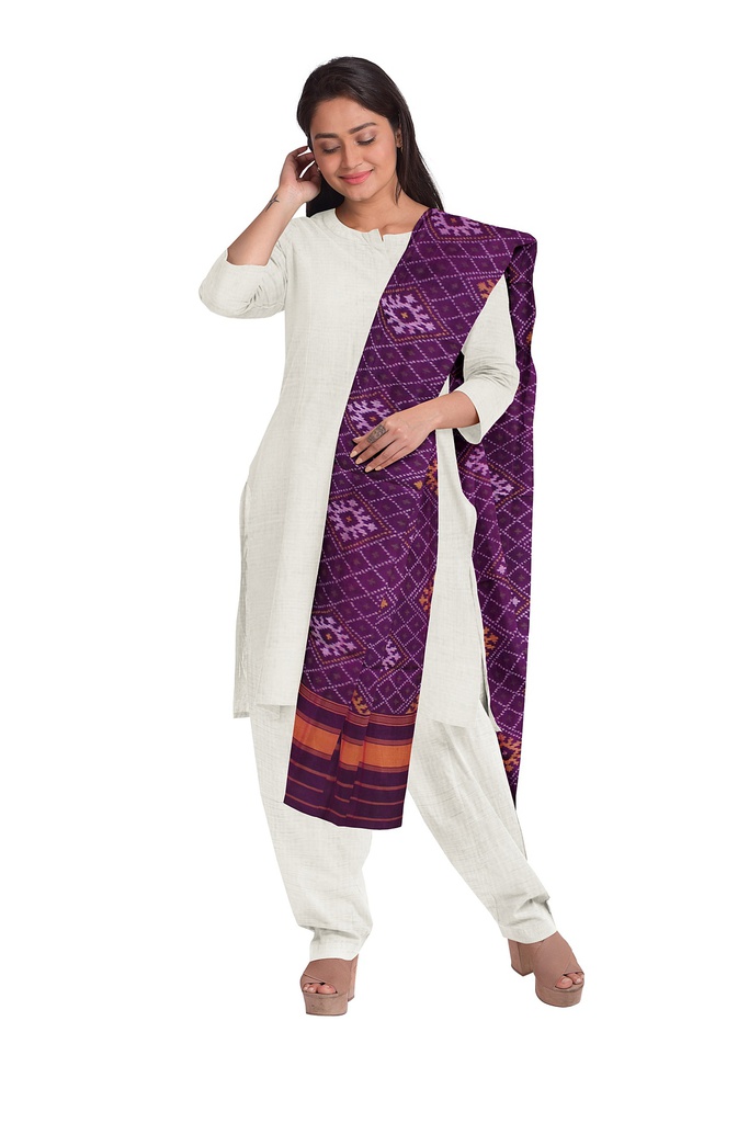 Handloom Single Ikat Patola Silk Dupatta