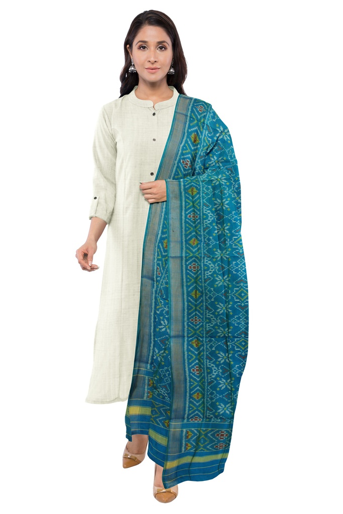 Handloom Single Ikat Patola Silk Dupatta