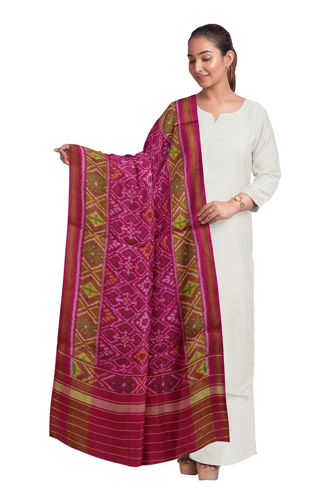 Handloom Single Ikat Patola Silk Dupatta