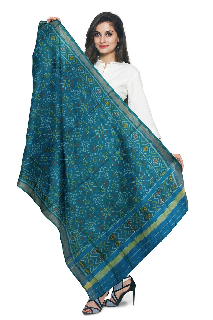 Handloom Single Ikat Patola Silk Dupatta