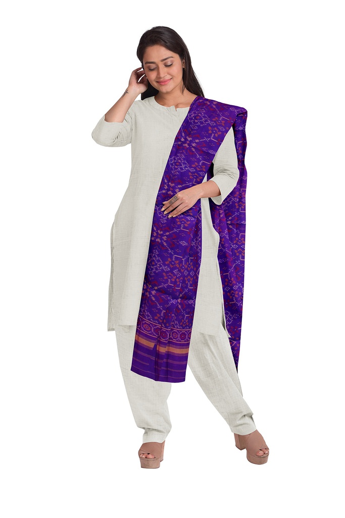 Handloom Single Ikat Patola Silk Dupatta