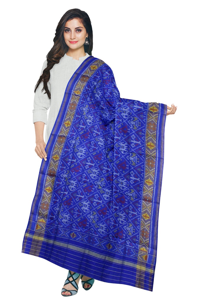 Handloom Single Ikat Patola Silk Dupatta