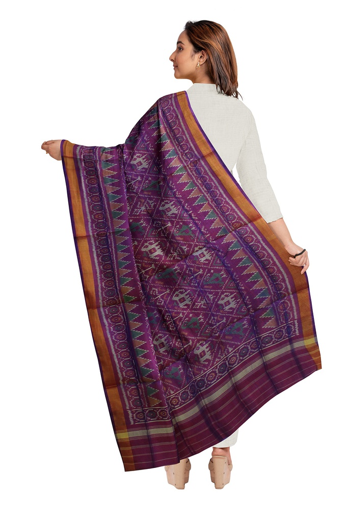 Handloom Single Ikat Patola Silk Dupatta