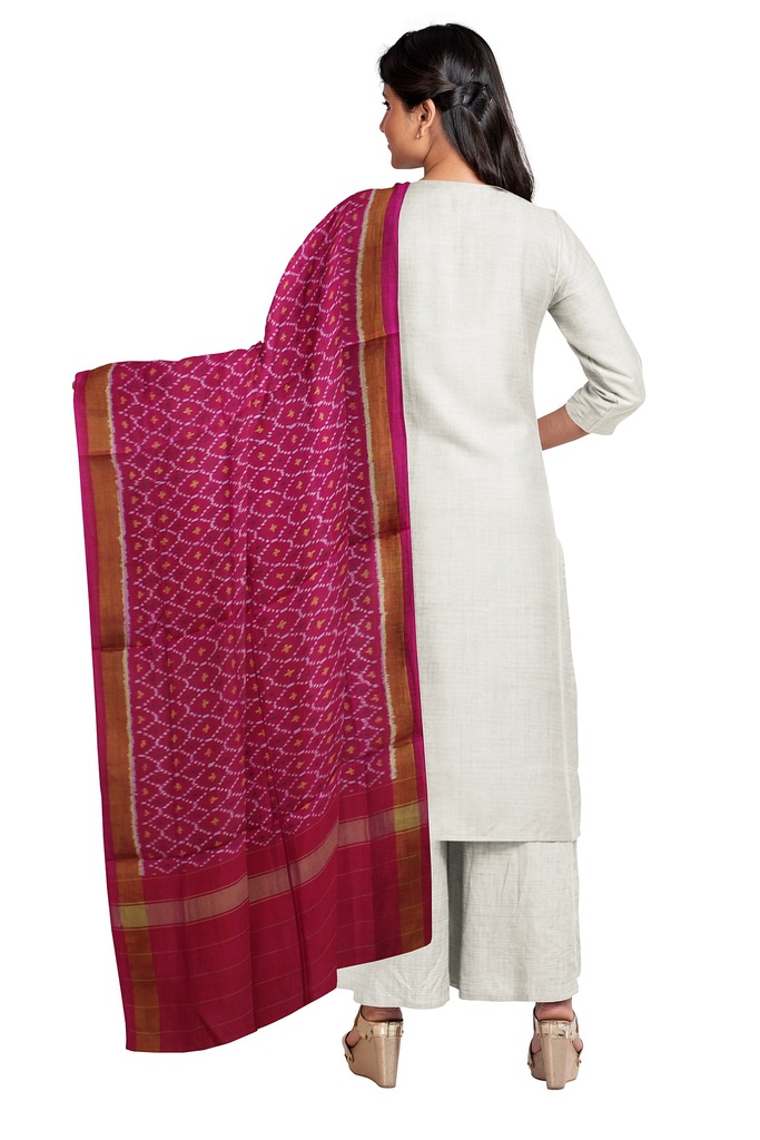 Handloom Single Ikat Patola Silk Dupatta