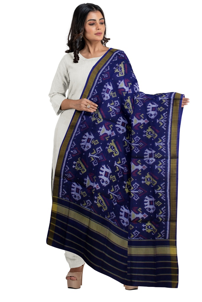 Handloom Single Ikat Patola Silk Dupatta