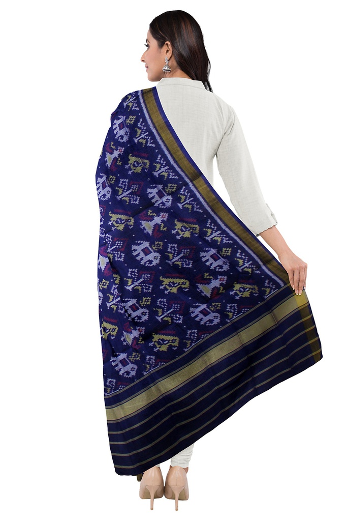 Handloom Single Ikat Patola Silk Dupatta