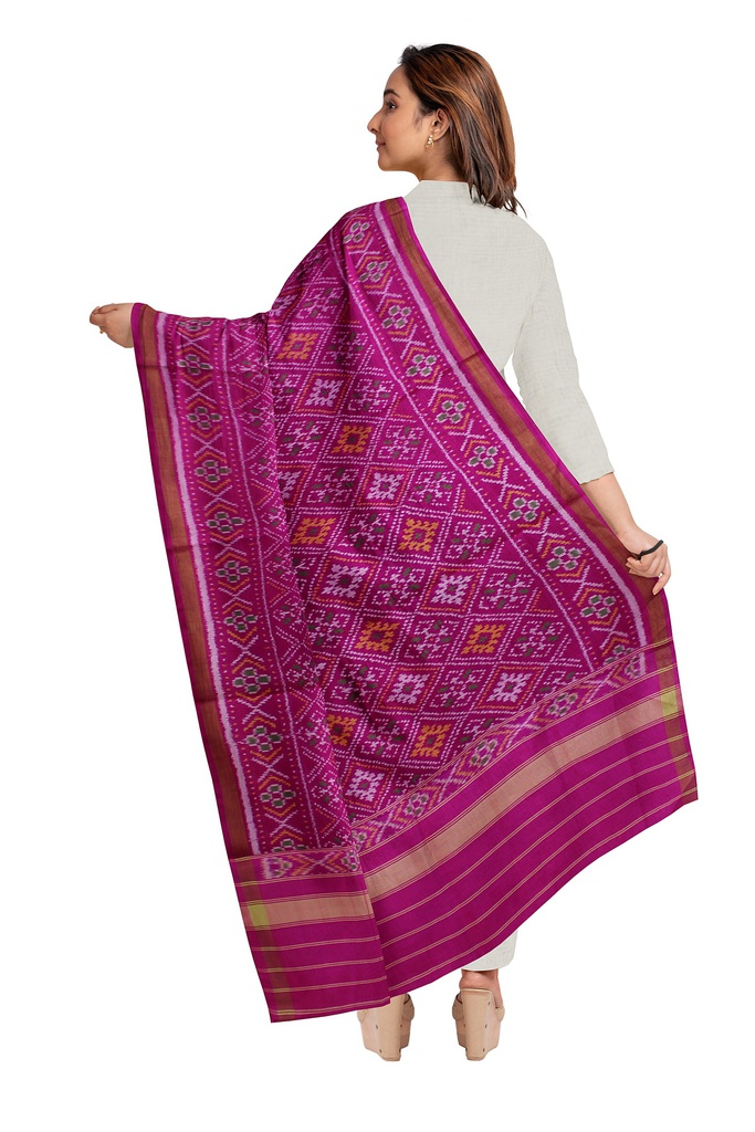 Handloom Single Ikat Patola Silk Dupatta