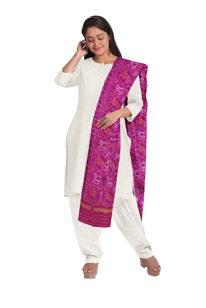 Handloom Single Ikat Patola Silk Dupatta