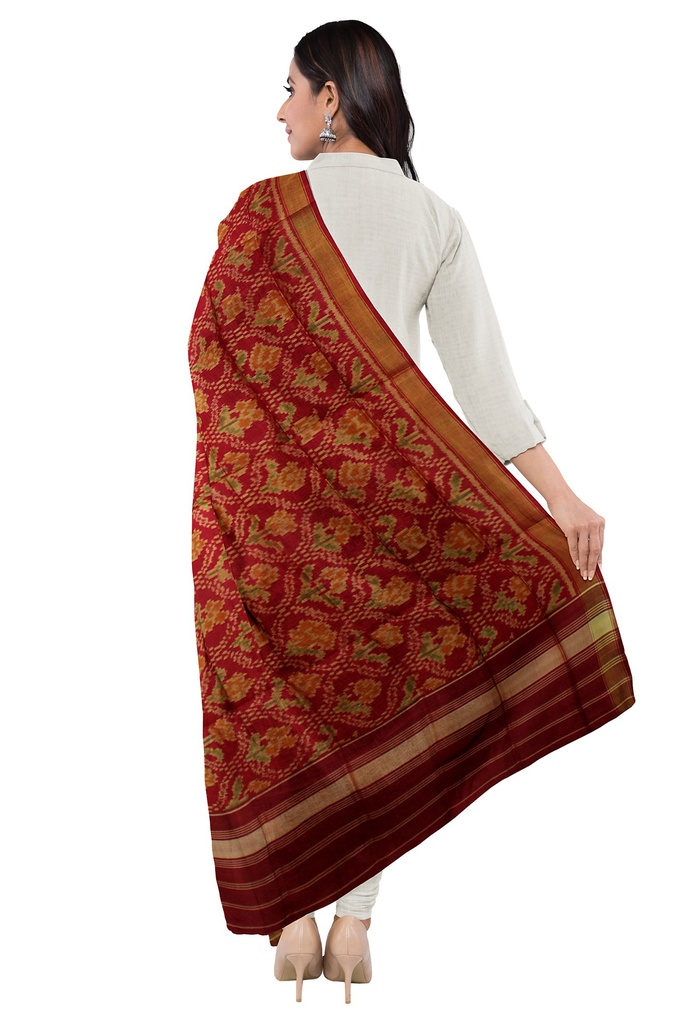 Handloom Single Ikat Patola Silk Dupatta
