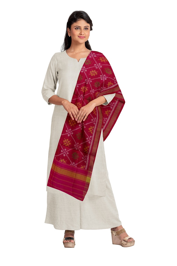 Handloom Single Ikat Patola Silk Dupatta
