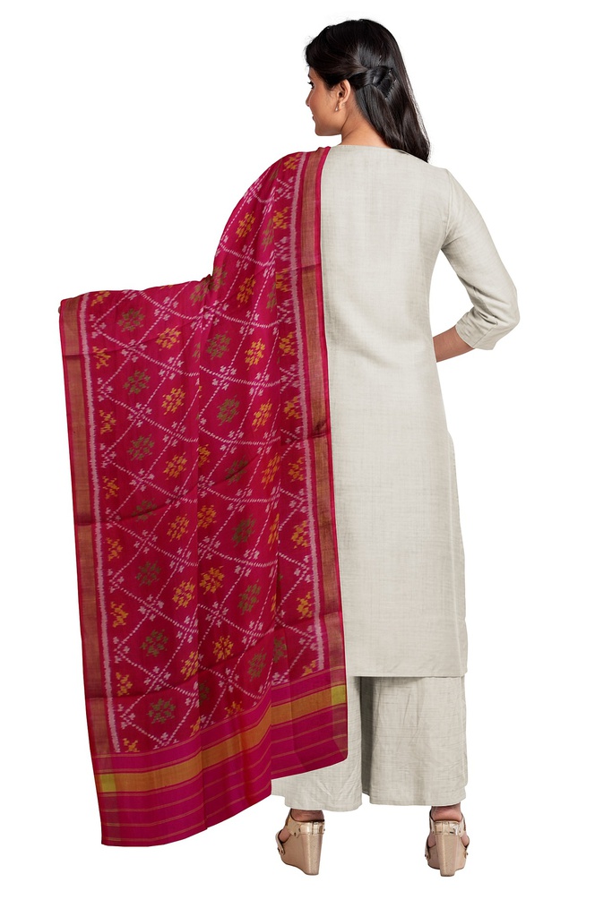 Handloom Single Ikat Patola Silk Dupatta