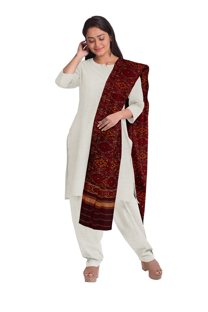 Handloom Single Ikat Patola Silk Dupatta