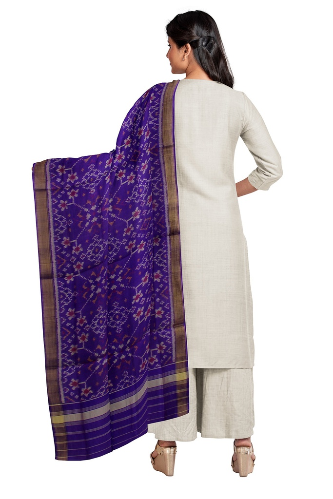Handloom Single Ikat Patola Silk Dupatta