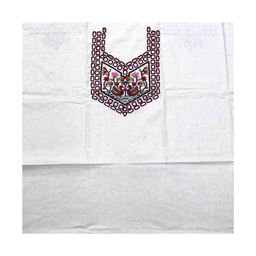 Hand-Embroidered Mirror Work Unstitched Kurti Material