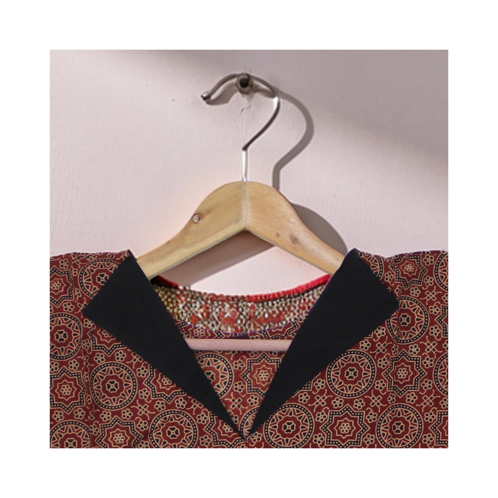 Ajrakh Hand Block Printed Cotton Crop Top