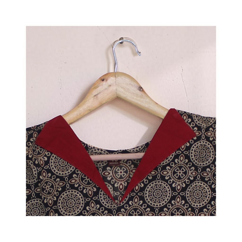 Ajrakh Hand Block Printed Cotton Crop Top