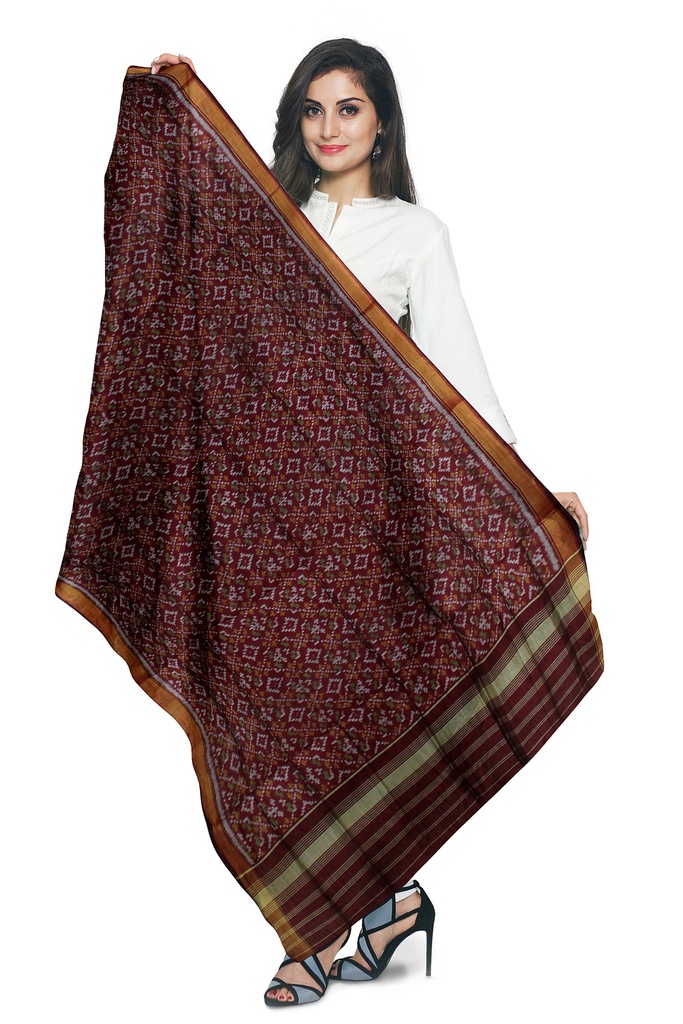 Handloom Single Ikat Patola Silk Dupatta