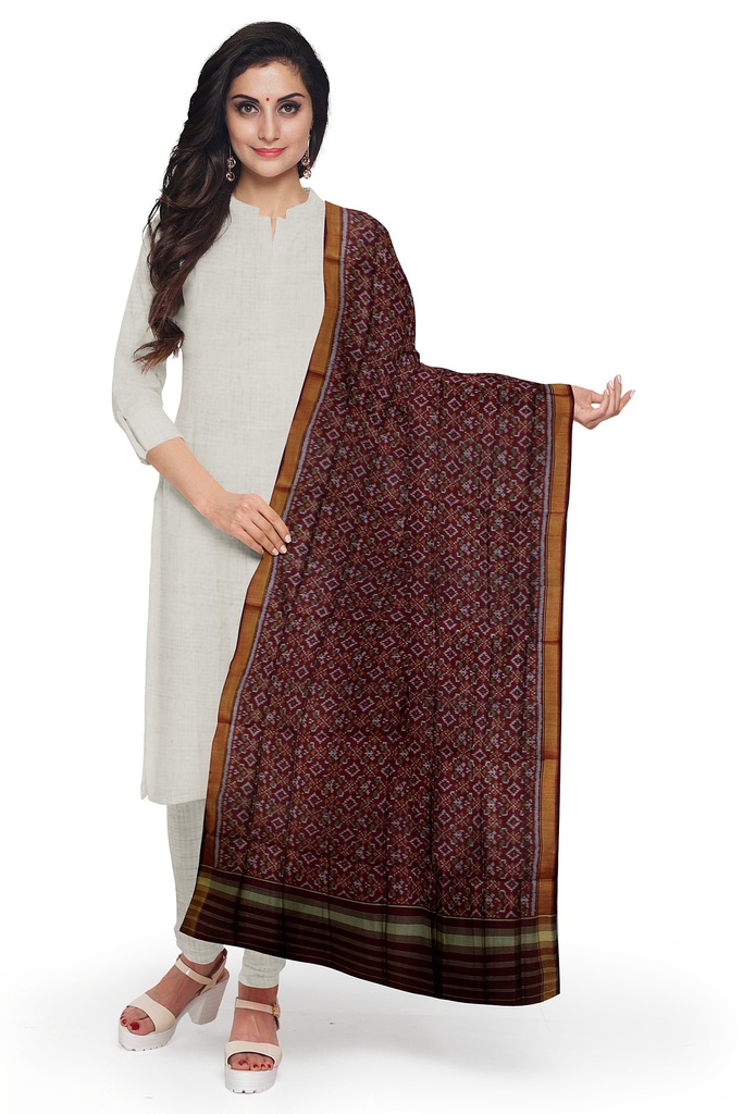 Handloom Single Ikat Patola Silk Dupatta