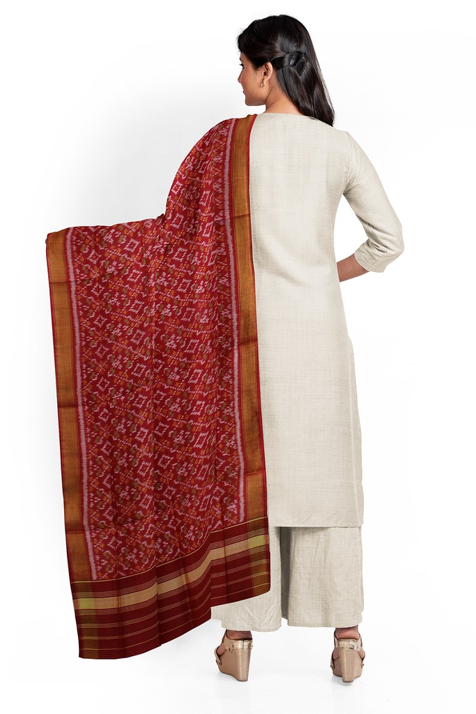 Handloom Single Ikat Patola Silk Dupatta