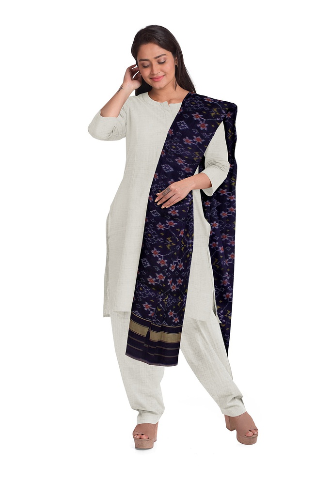 Handloom Single Ikat Patola Silk Dupatta