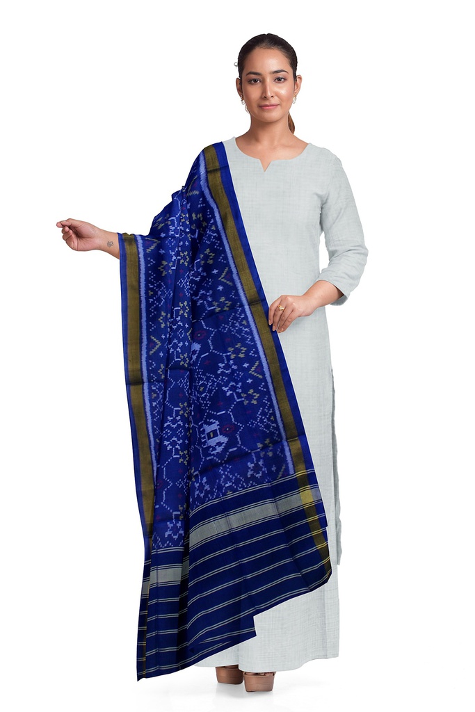 Handloom Single Ikat Patola Silk Dupatta