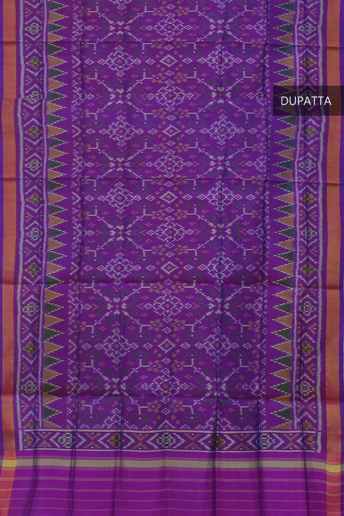 Handloom Single Ikat Patola Silk Dupatta