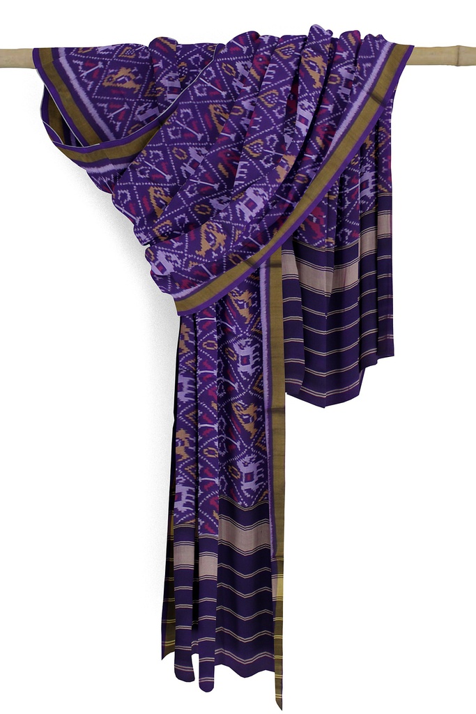 Handloom Single Ikat Patola Silk Dupatta