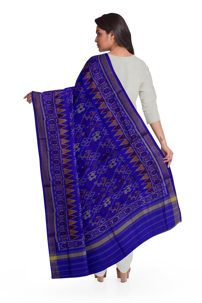 Handloom Single Ikat Patola Silk Dupatta