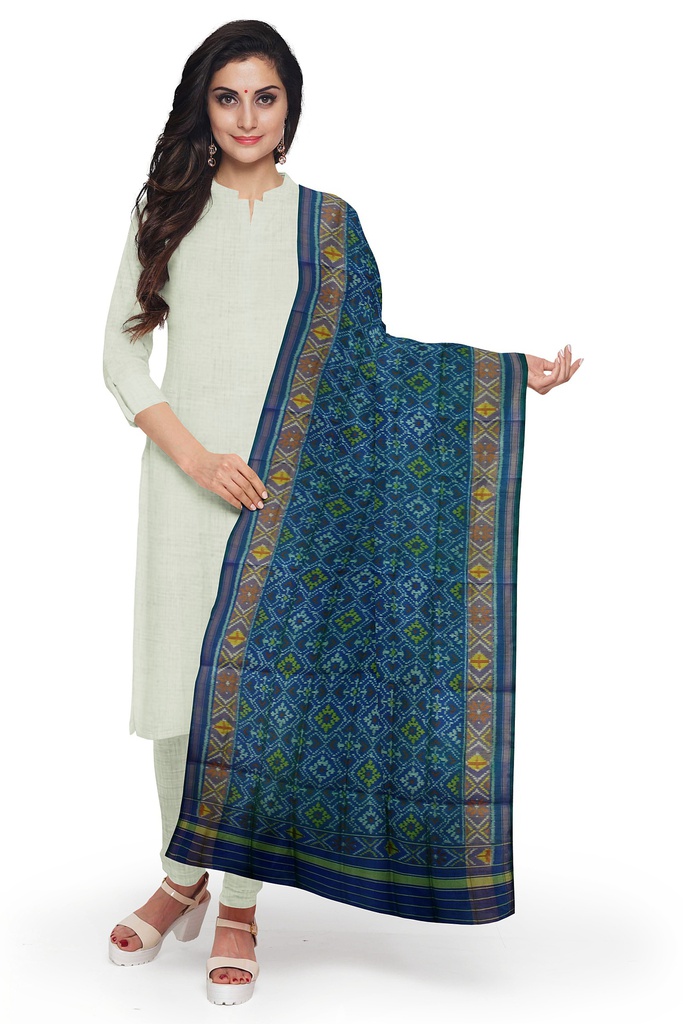 Handloom Single Ikat Patola Silk Dupatta