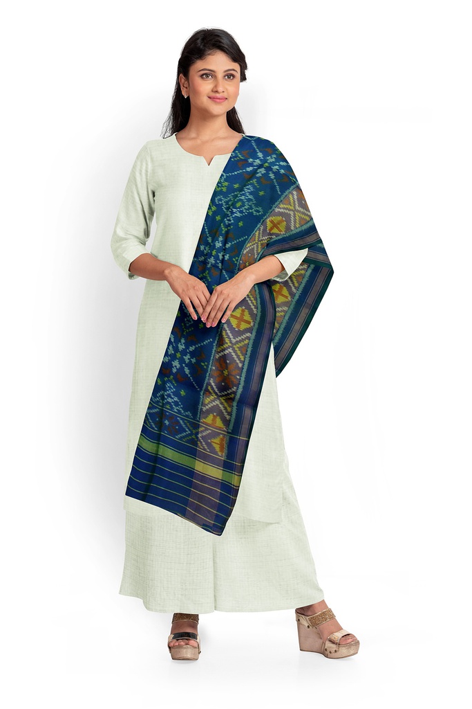 Handloom Single Ikat Patola Silk Dupatta