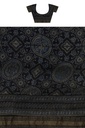 Ajrakh Hand Block Print Chanderi Silk Saree