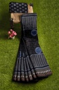 Ajrakh Hand Block Print Chanderi Silk Saree