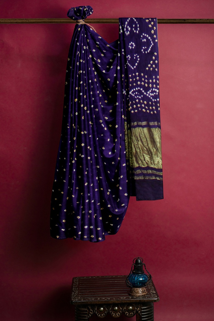 Hand Dyed Modal Silk Bandhani Saree