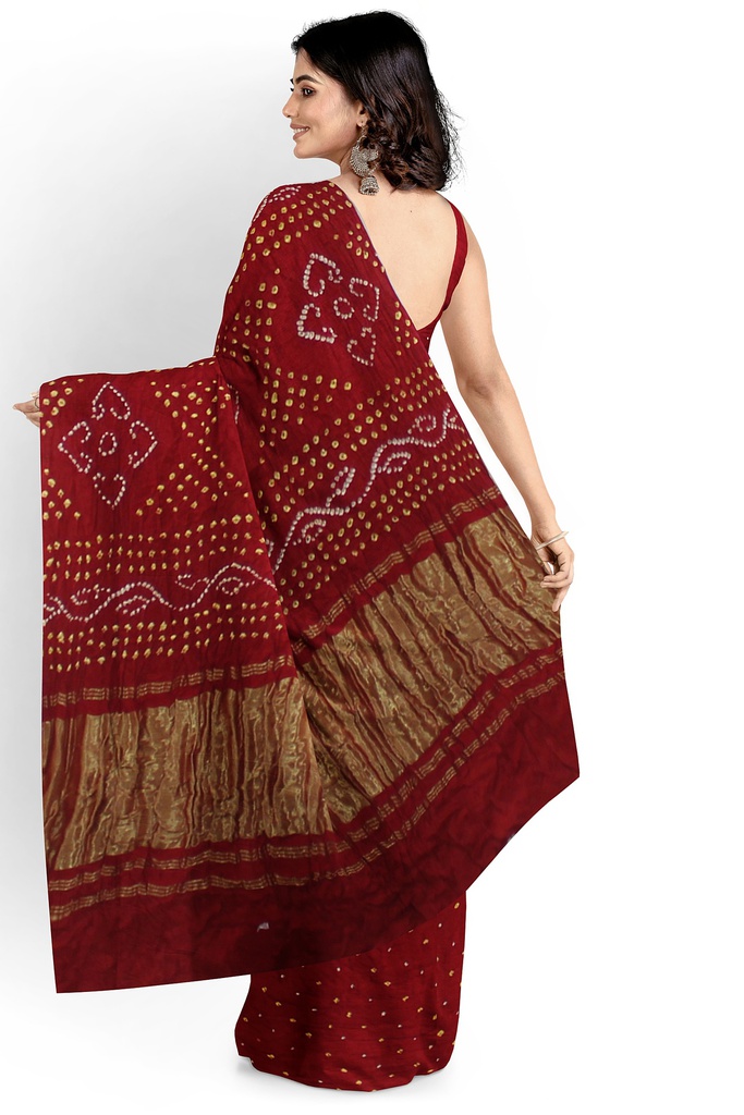 Hand Dyed Modal Silk Bandhani Saree