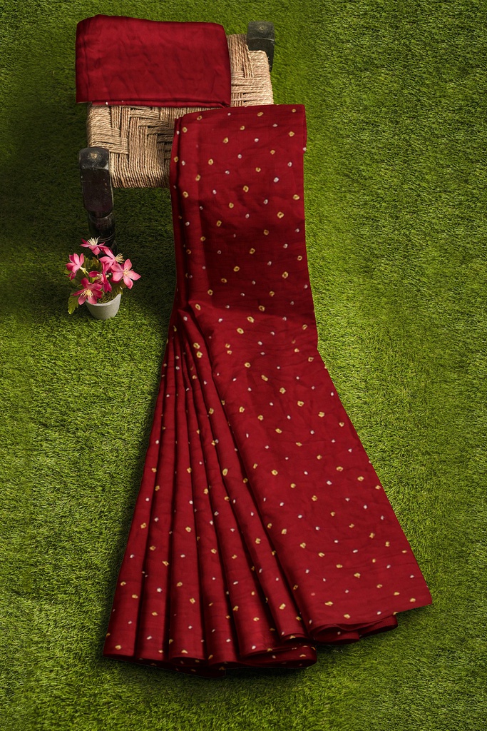 Hand Dyed Modal Silk Bandhani Saree