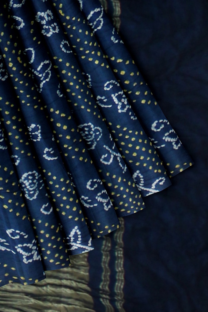 Hand Dyed Gaji Silk Bandhani Saree