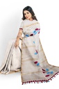 Handstitched Chanderi Silk Applique Saree