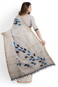 Handstitched Chanderi Silk Applique Saree